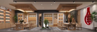 新中式烟酒店3D模型下载